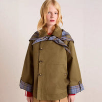 Olivia | Stylish And Trendy Check Collar Trench Coat
