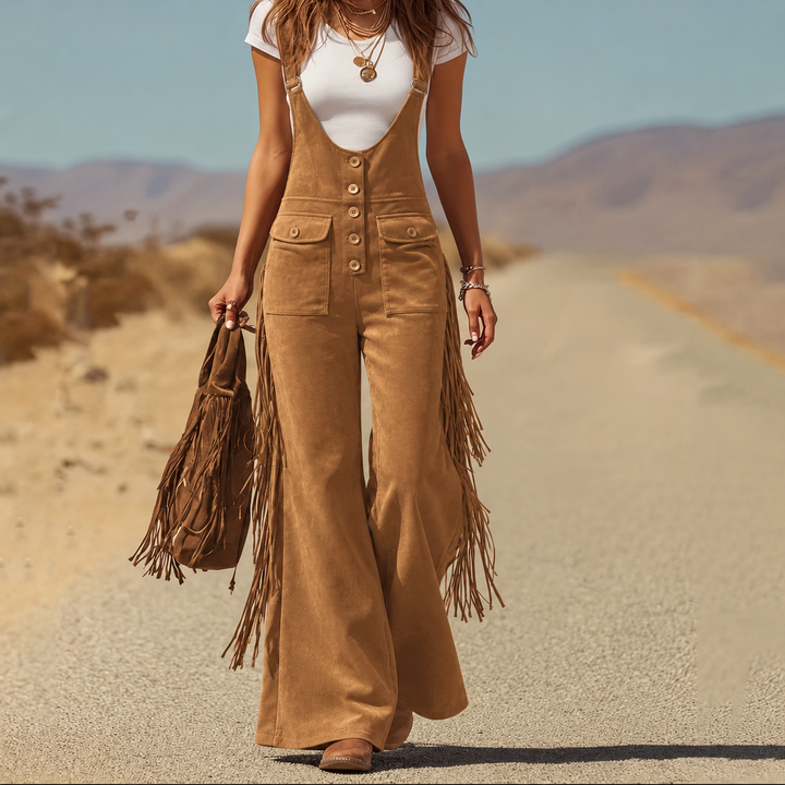 Sundance | Wide-Leg Jumpsuit with Fringe Trim for Effortless Style