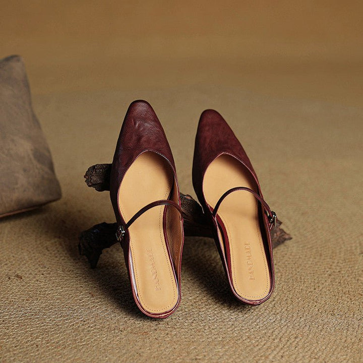 Sophia | Elegant and Timeless Buckled Pointed Toe Mules