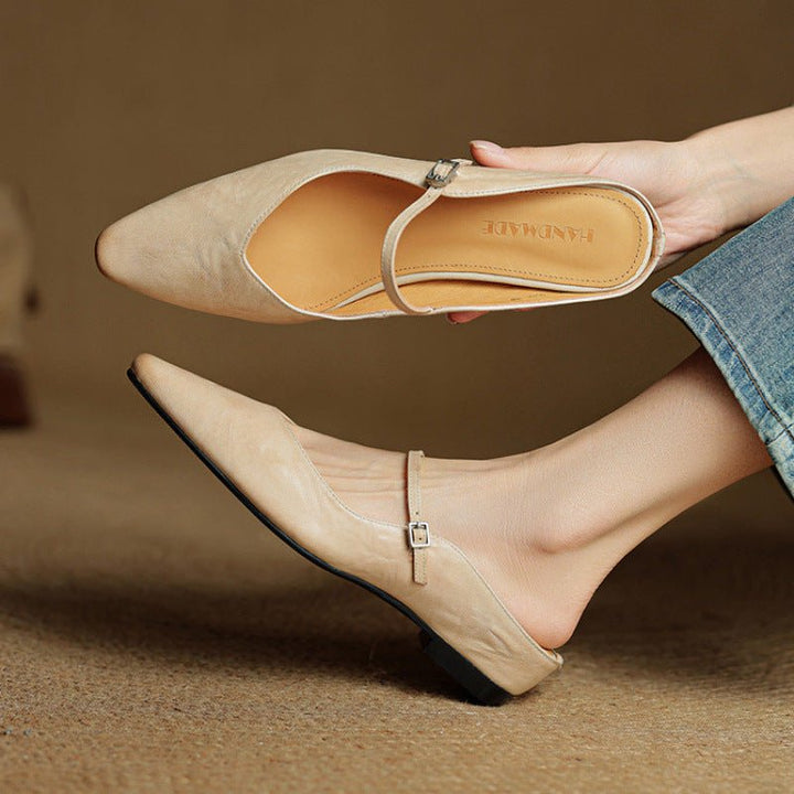 Sophia | Elegant and Timeless Buckled Pointed Toe Mules