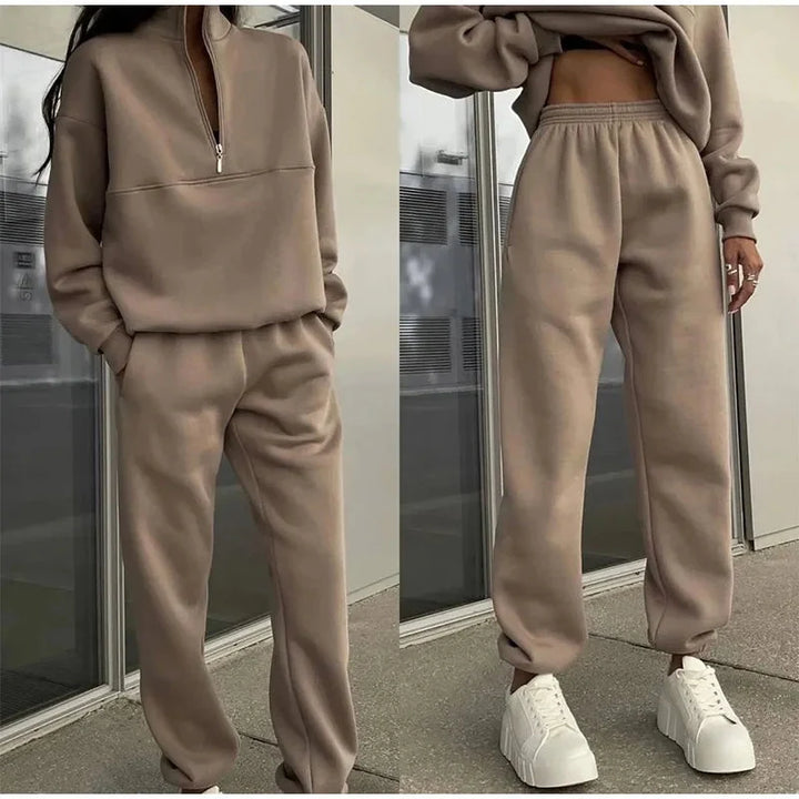 Nora | Cozy And Stylish High Waisted Lounge Two Piece Set