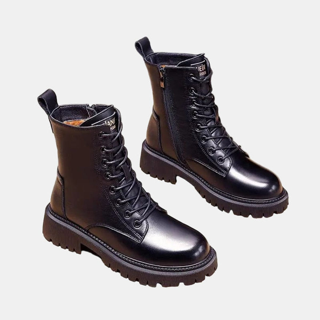 Sienna | Cozy And Rugged Fleece-Lined Combat Ankle Boots