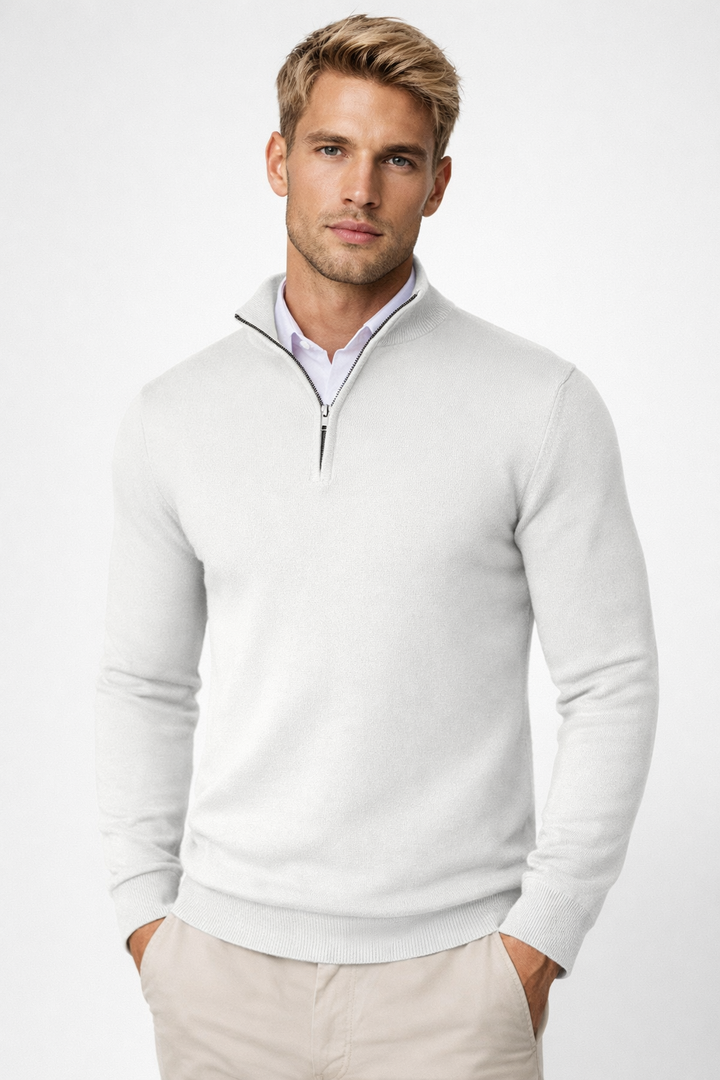 Lucas | Elegant and Modern Half Zip High Neck Sweater