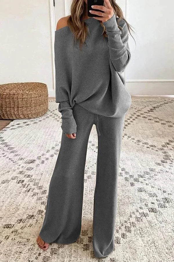 Zoya | Chic And Asymmetrical Knitted Two Piece Set
