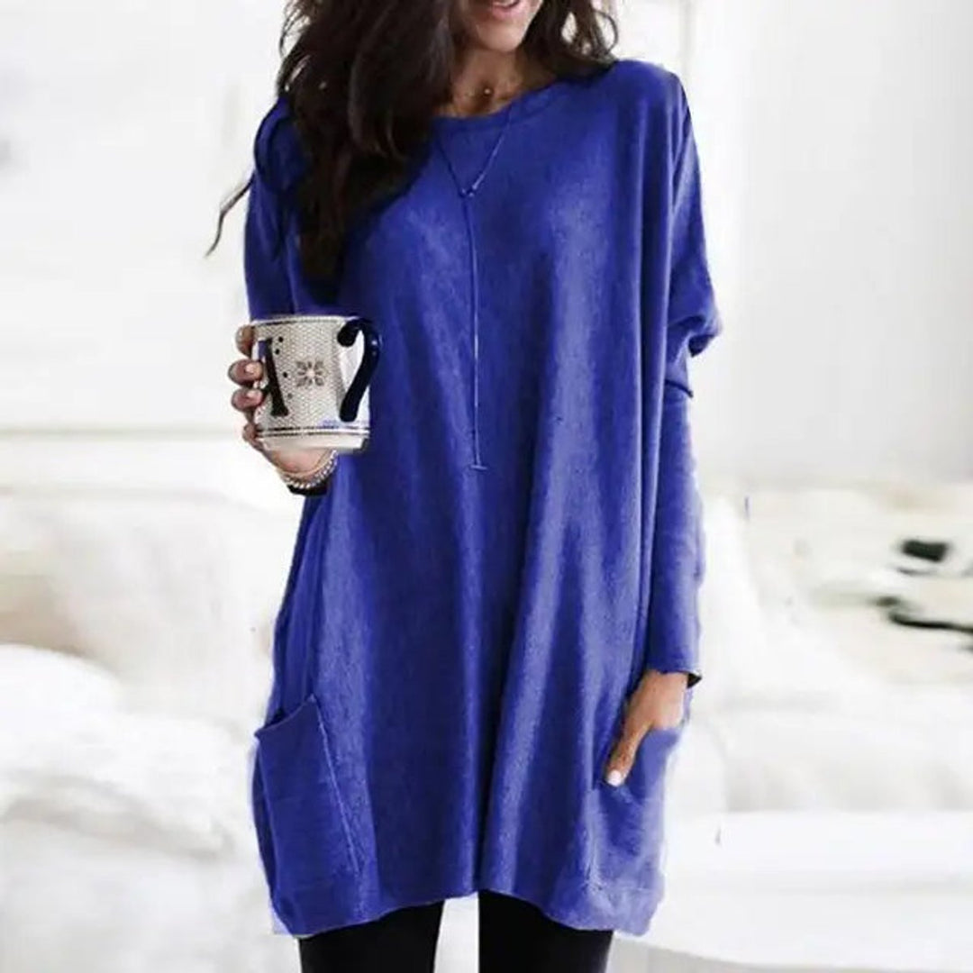 Sarah | Comfortable And Stylish Oversized Pocket Tunic Sweater