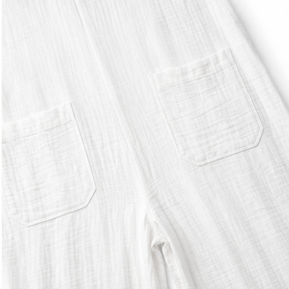 Fauxmalwear | Wide-Leg Jumpsuit – Button-Front Shirt Collar Style