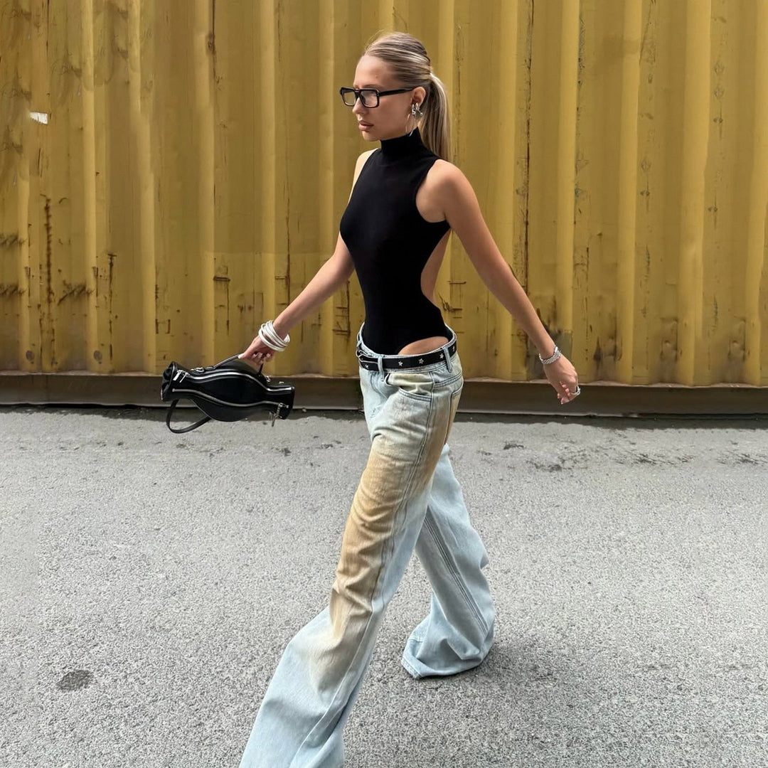 Avery | Vintage Wash Wide Leg Denim Jeans