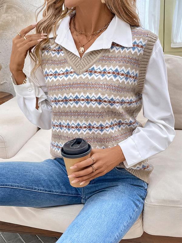 Isla | Elegant And Artistic Jacquard Knit Vest