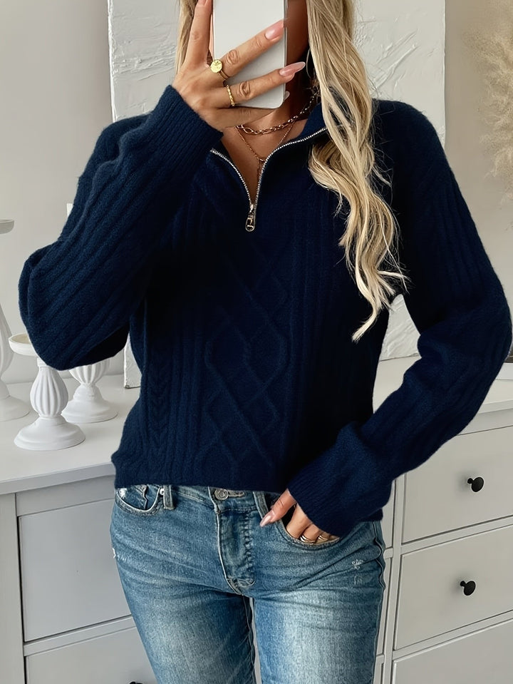 Clementine | Textured Half-Zip Sweater for Women