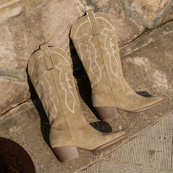 Emma | Stylish And Comfortable Embroidered Western Cowboy Boots