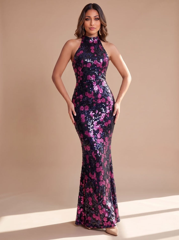 Grace | Mermaid Dress – Floral Sequin Formal Gown for Women