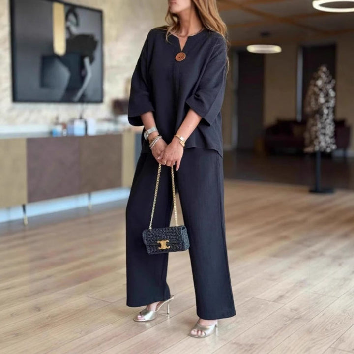 Sophia | Casual Tunic Top & Wide-Leg Trousers Set