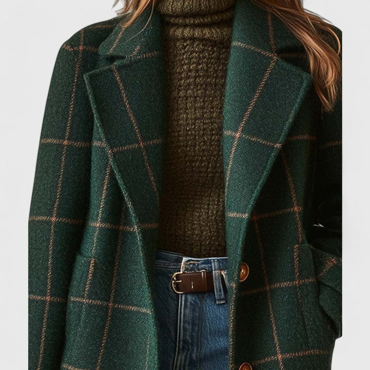 Emilia | Women's Checkered Coat – Classic Tailored Style