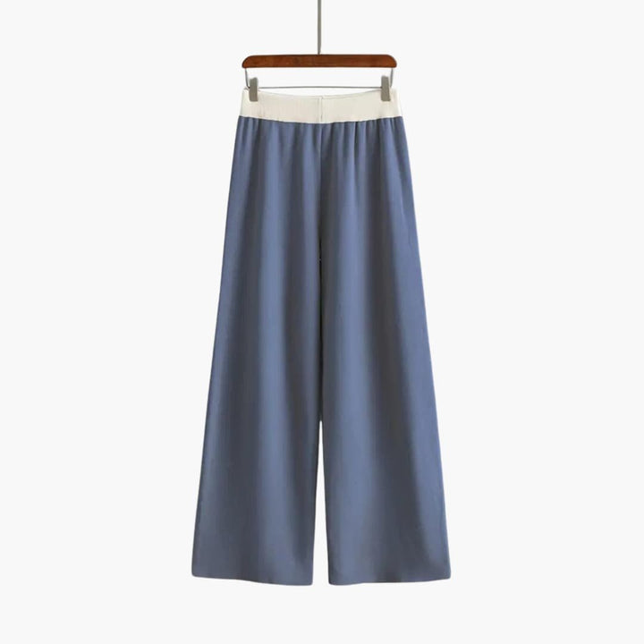 Viora | Sweater Set – V-Neck Design with Wide-Leg Trousers for Women