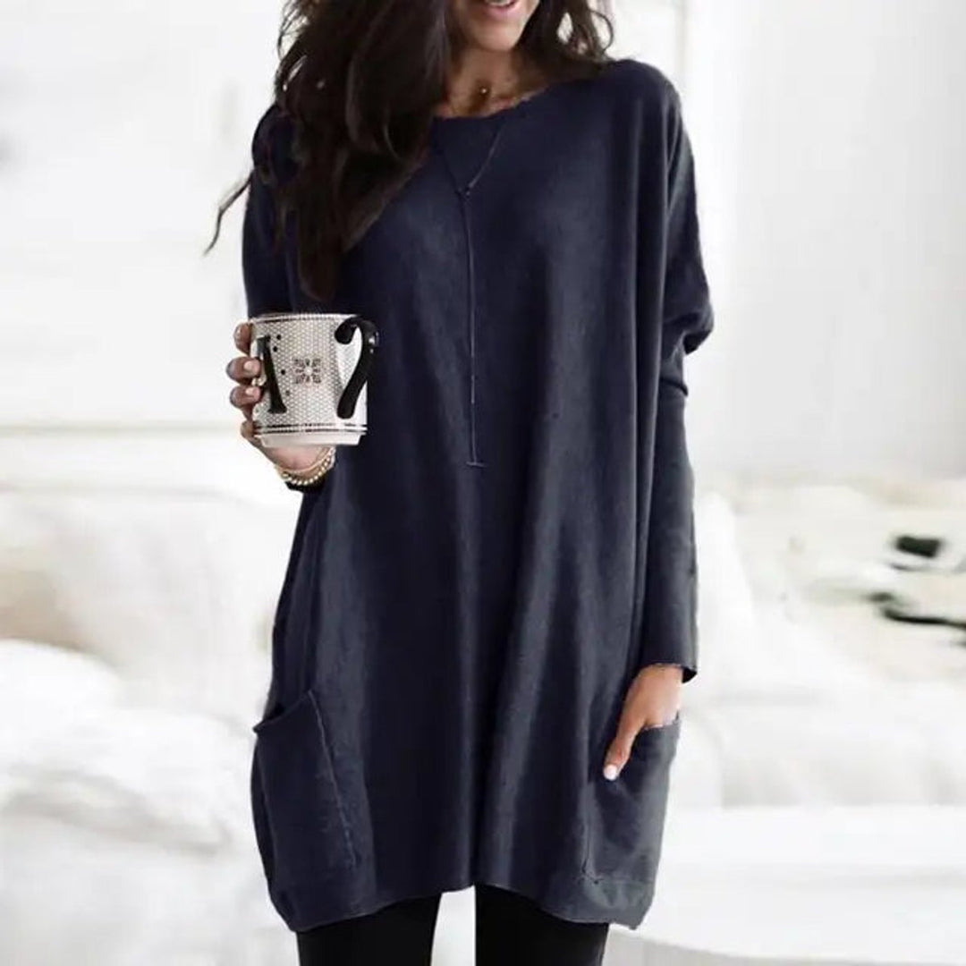 Sarah | Comfortable And Stylish Oversized Pocket Tunic Sweater