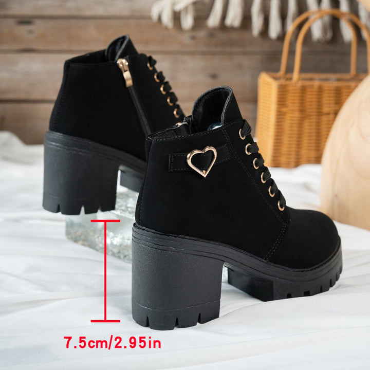 Emily | Moderne Schnürstiefeletten mit Blockabsatz