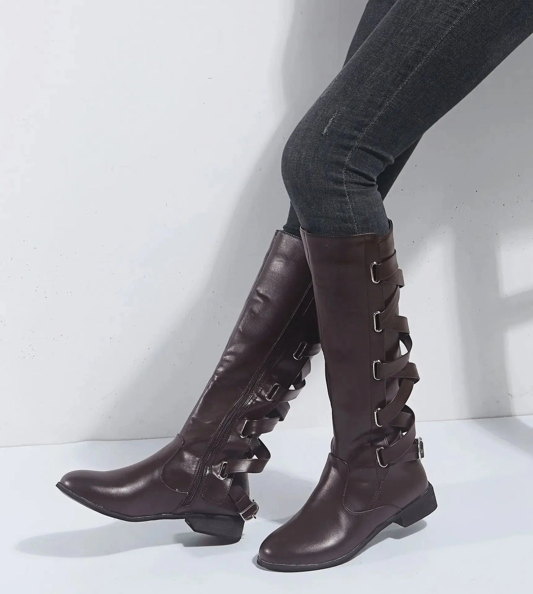 Isabella | Comfortable And Timeless Buckle Riding Knee High Boots