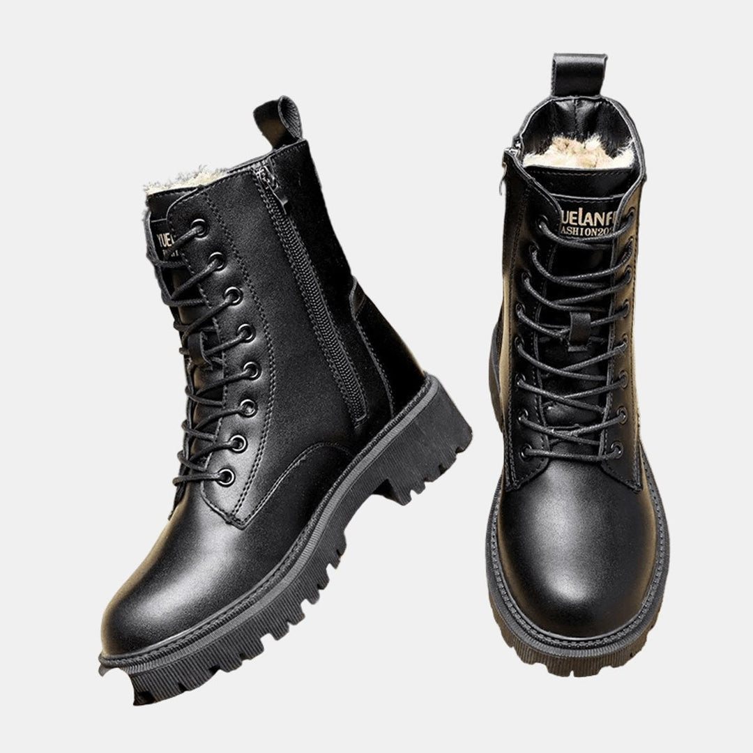 Sienna | Cozy And Rugged Fleece-Lined Combat Ankle Boots