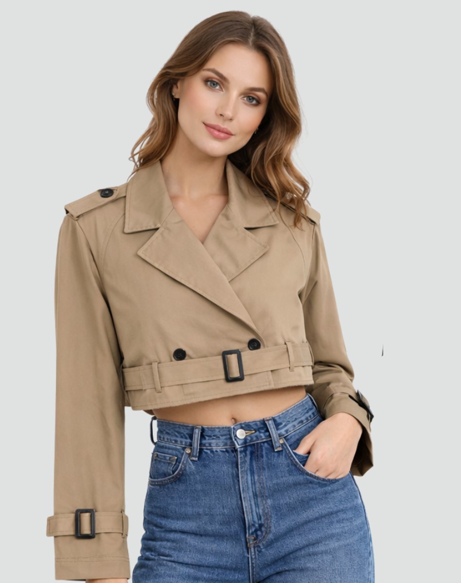 Olivia | Comfortable And Stylish Short Tailored Trench Coat