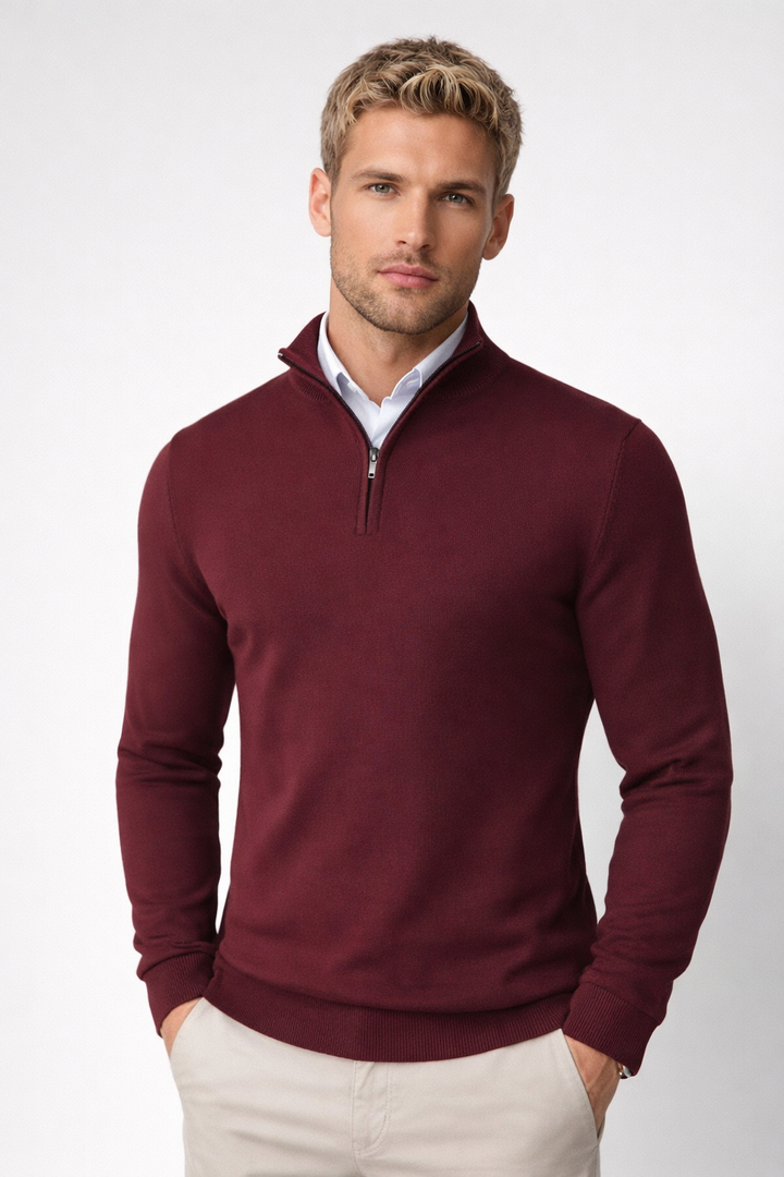 Lucas | Elegant and Modern Half Zip High Neck Sweater