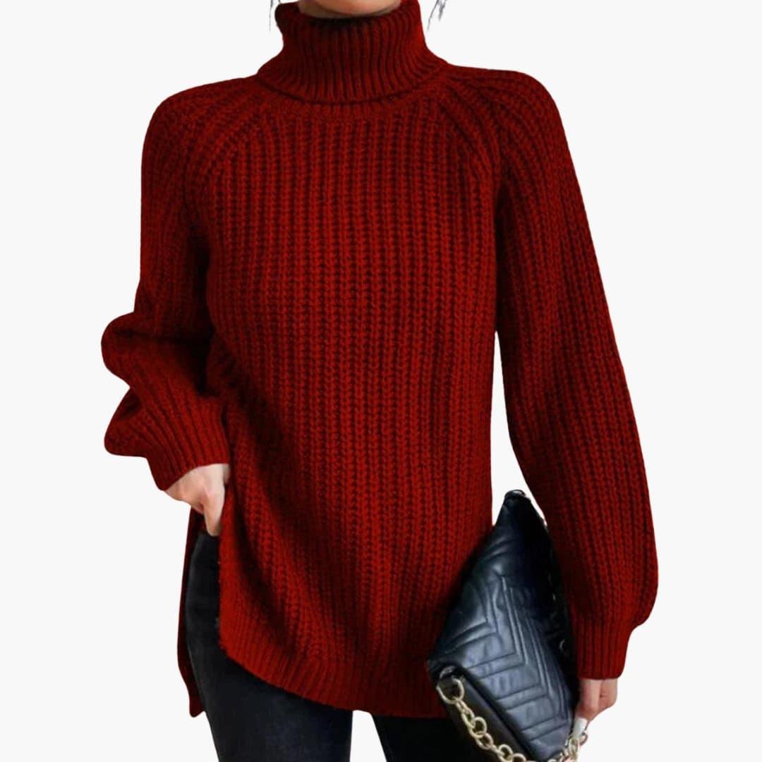 Kara | Knitted Jumper – Oversized Turtleneck Style for Women