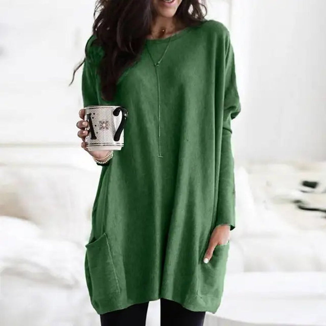 Sarah | Comfortable And Stylish Oversized Pocket Tunic Sweater
