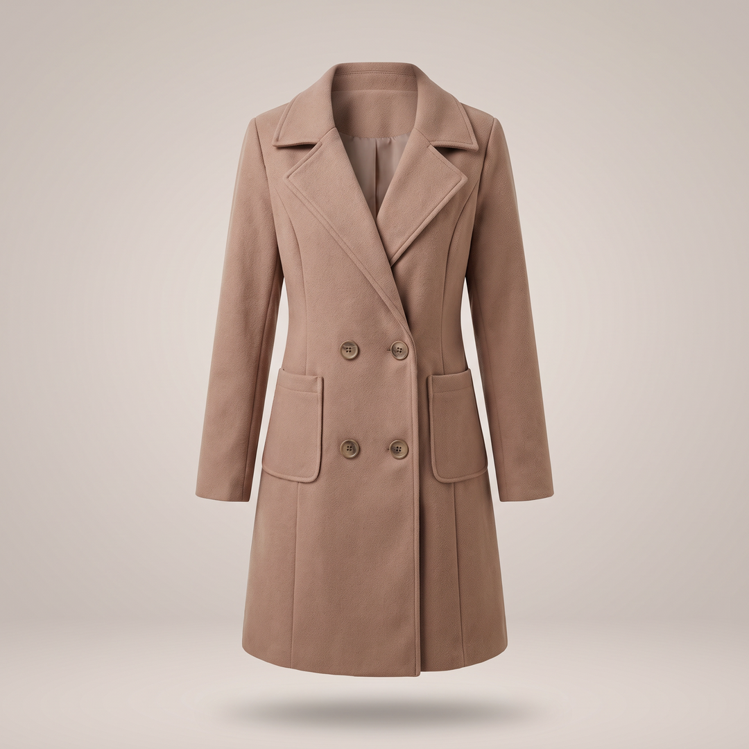 ELOWEN | Wool Coat – Double-Breasted Tailored Design