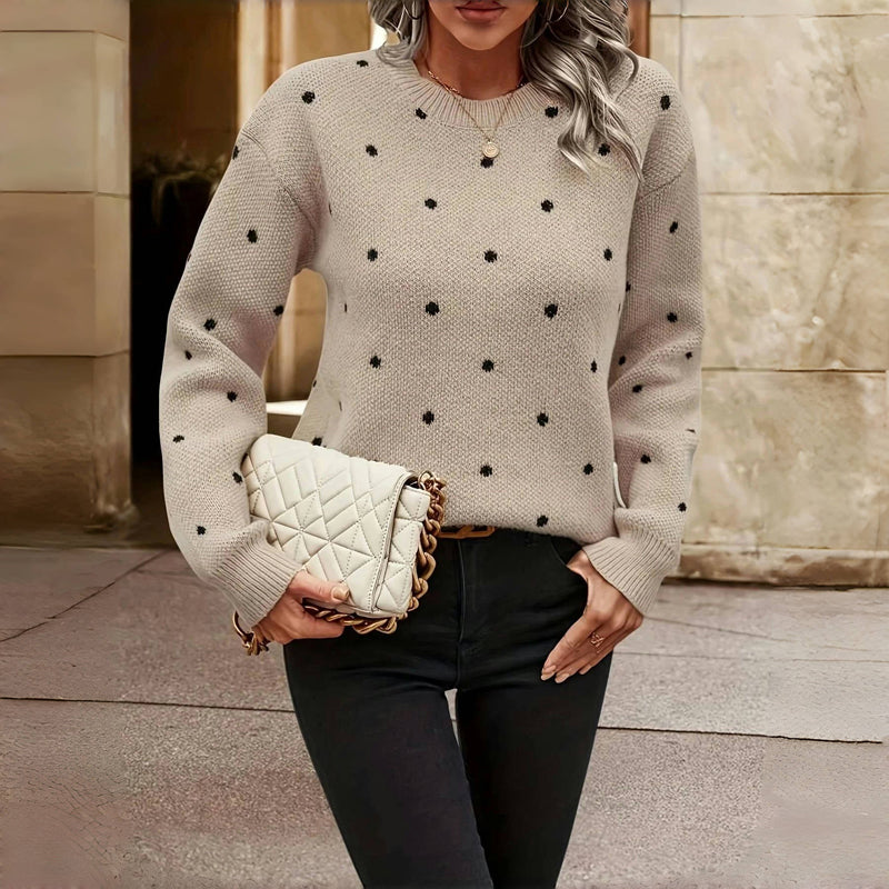 Nora | Elegant And Textured Dotted Knit Sweater
