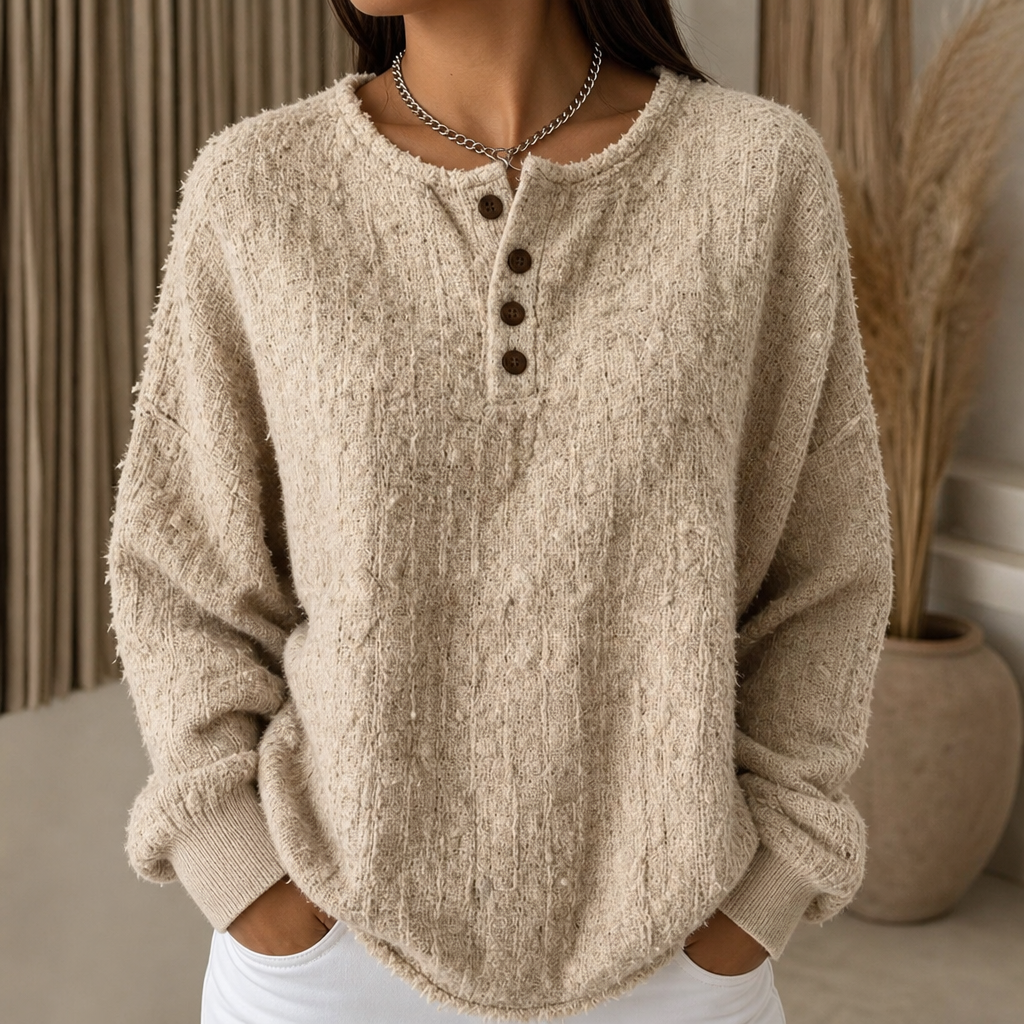 Marlwick | Chunky Knit Henley Sweater voor Dames