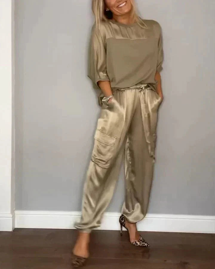 Alice | Luxurious and Glamours Satin Two Piece Set