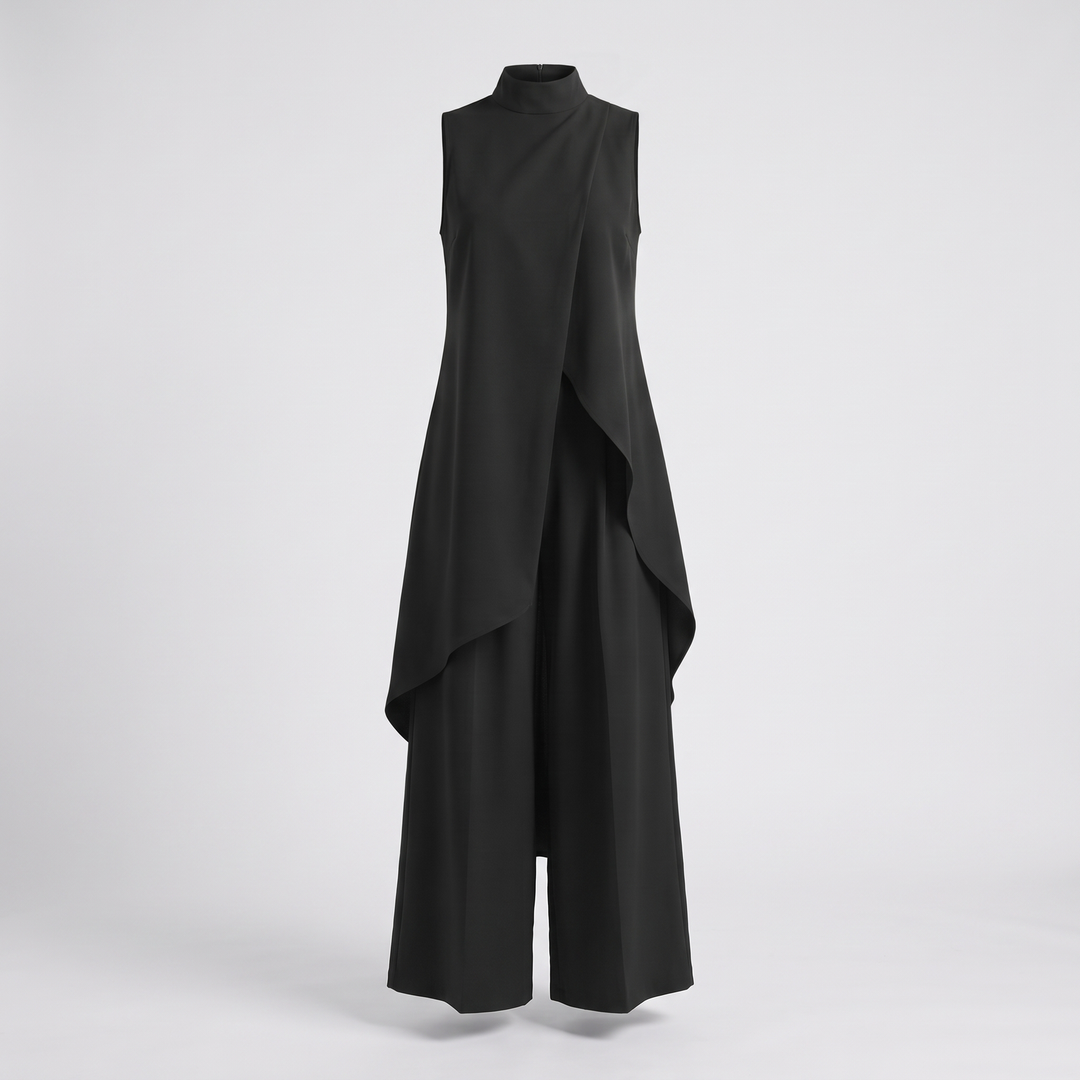 Elara | Wide Leg Jumpsuit – Elegant Asymmetric Design for Women