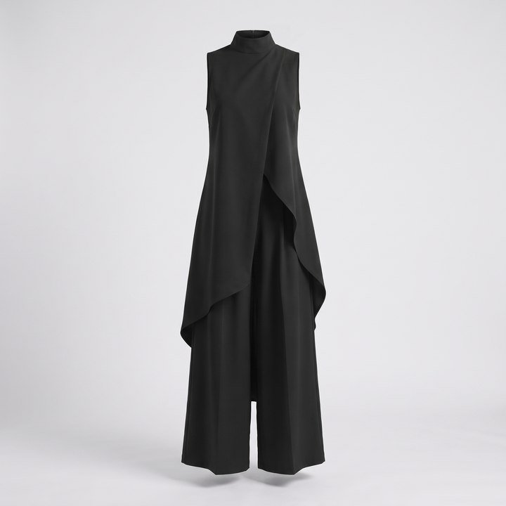 Elara | Wide Leg Jumpsuit – Elegant Asymmetric Design for Women