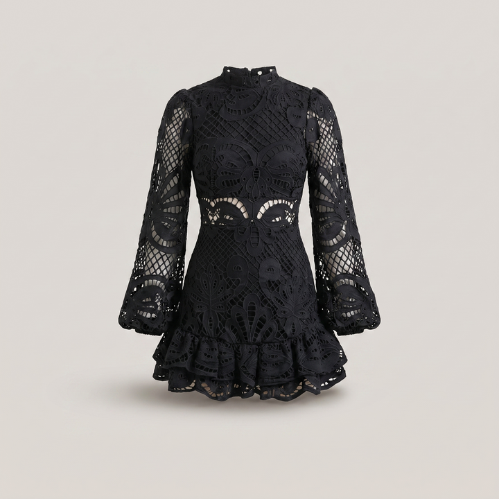 Heavens | Mini Dress – Elegant Cut-Out Lace Design