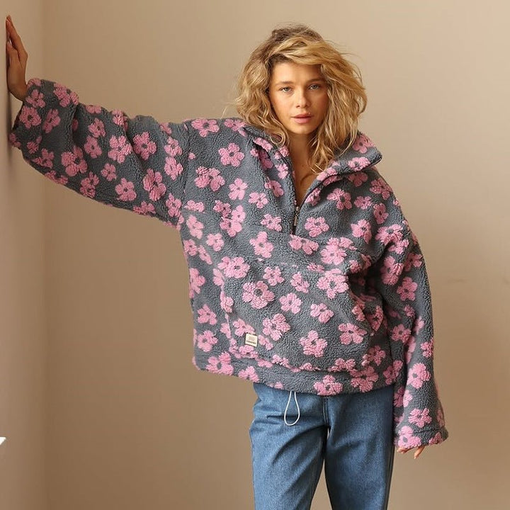 Daisy | Cozy And Playful Floral Teddy Fleece Sweater