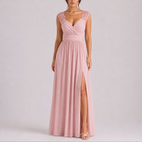 Amelia | Stylish and Romantic Fall Wedding Lace Wrap Maxi Dress