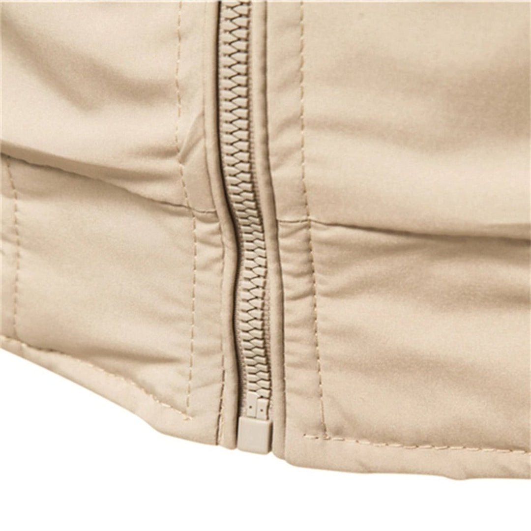 Maximilian | Casual Contrast Ribbed Bomber Jacket