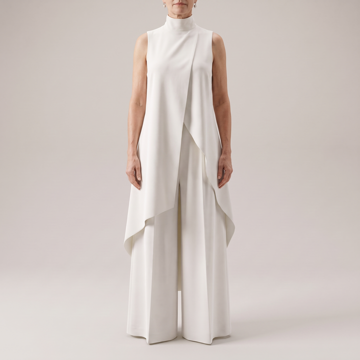 Elara | Wide Leg Jumpsuit – Elegant Asymmetric Design for Women