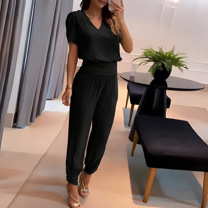 Emily | Chic And Breathable Blouse And Pants Two Piece Set