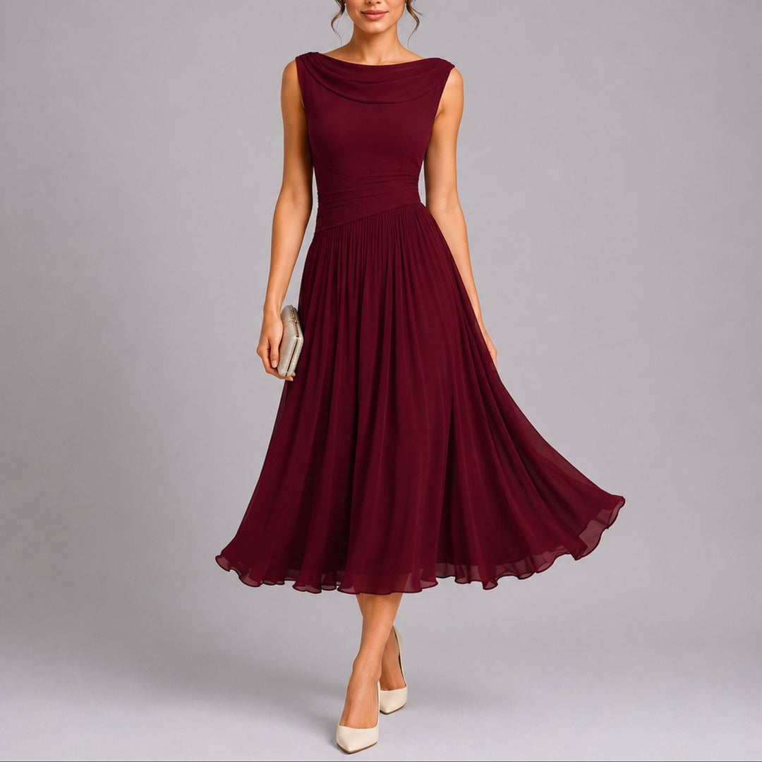 Luna | Stylish And Comfortable Fall Wedding Pleated Midi Dress