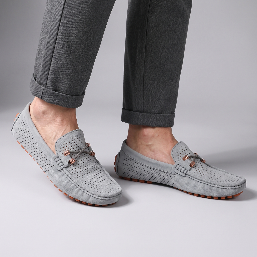 Gianni | Perforated Leather Loafers – Elegant Slip-On Style for Men
