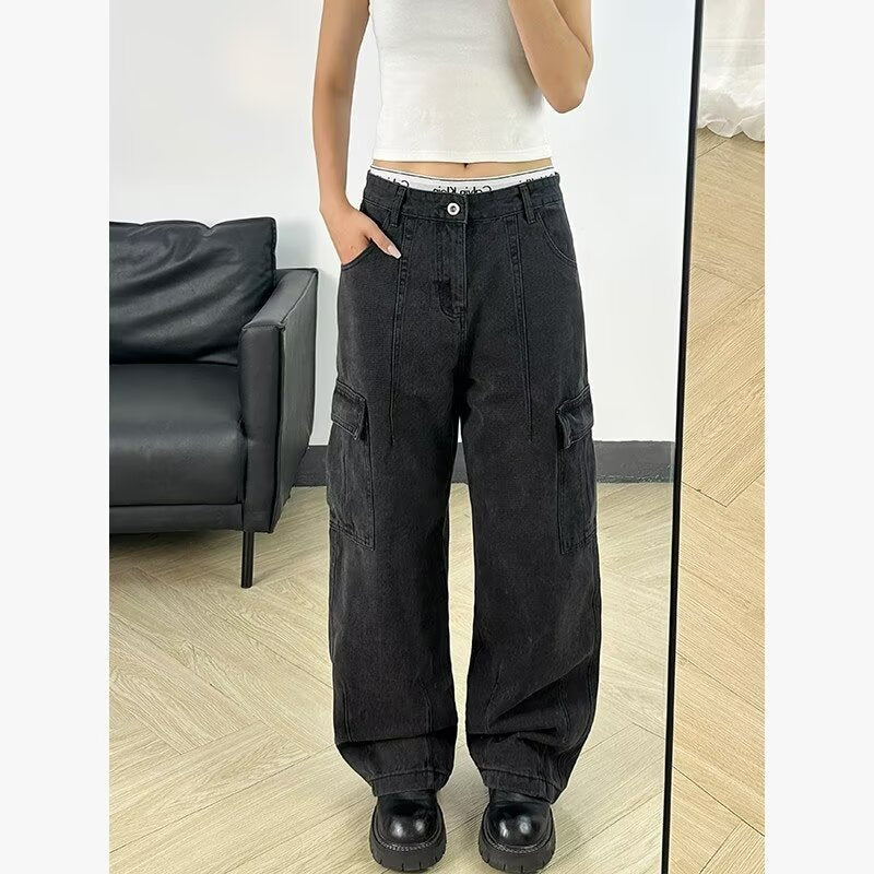 Sophia | Comfortable And Stylish Denim Cargo Pants