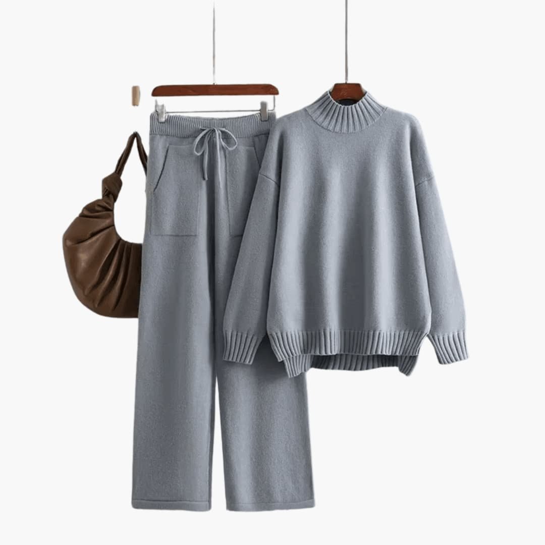 Vista | Turtleneck Jumper Set – Relaxed Fit with Wide-Leg Trousers