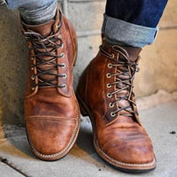 Leon | Classic and Elegant Cap-Toe Leather Men Boots