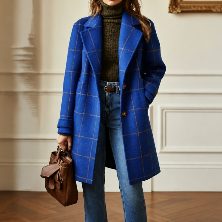 Wearbella | Plaid Oversized Coat – Stylish Checkered Design for Women