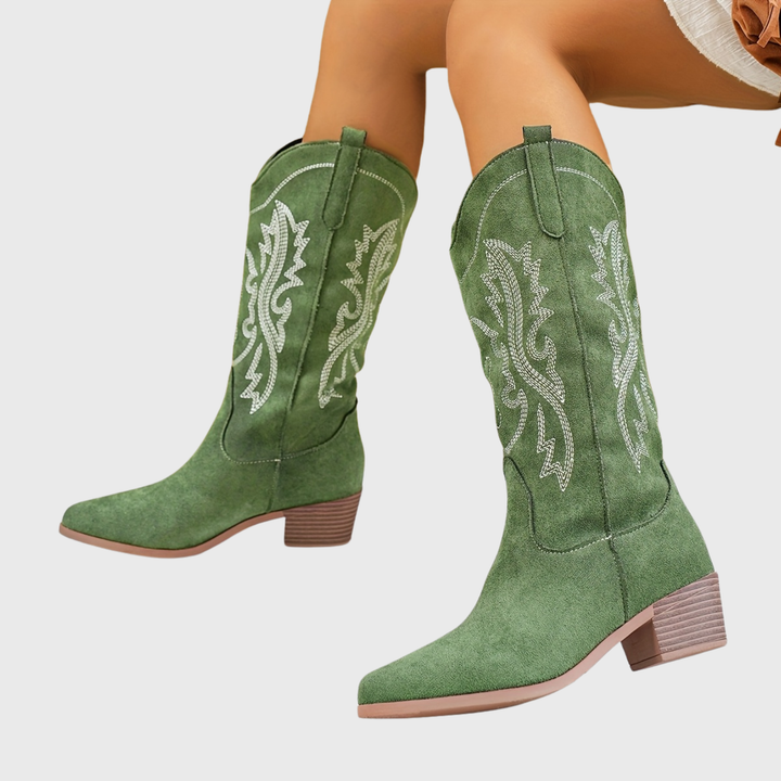 Sophia | Bottes de cowboy raffinées et sophistiquées à mollet large