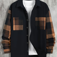 Liam | Modern and Comfortable Lumberjack Colour-Block Pocket Shirt