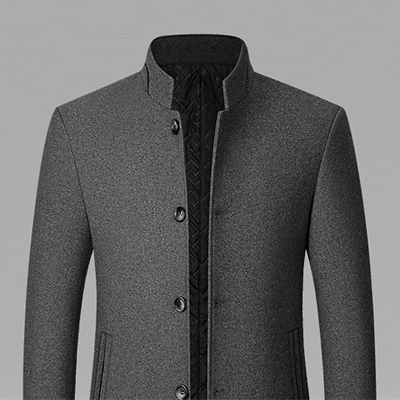 Gregory | Stand-Collar Overcoat – Timeless Style for Men