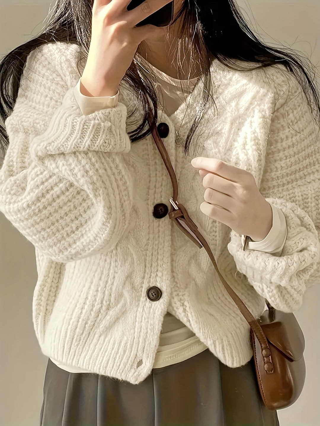 Estella | Chunky Knit Cardigan – Cozy Layering Style for Women