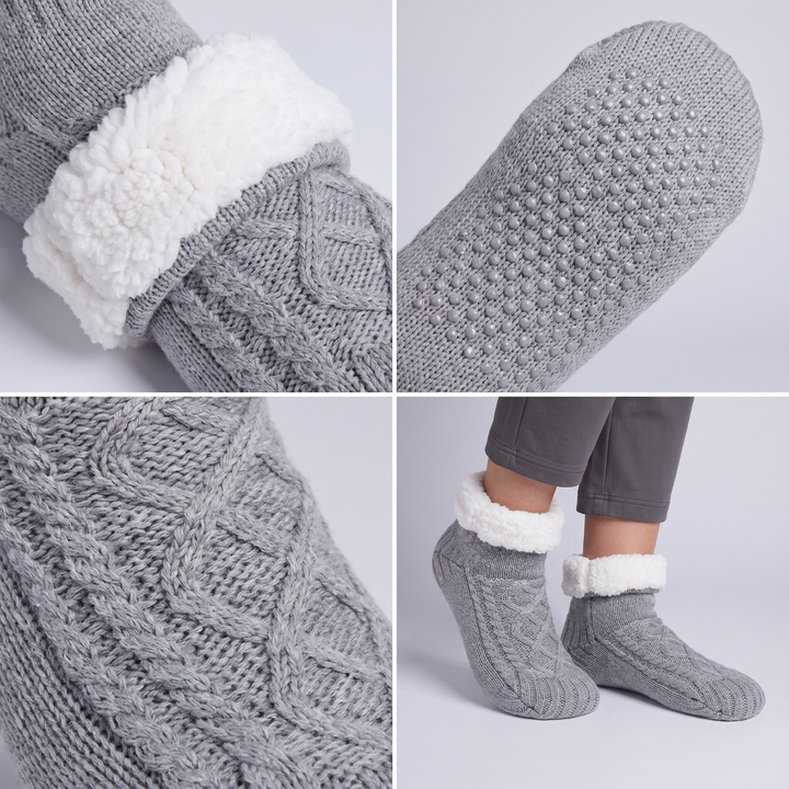 Fleexa | Fleece Lined Knit Slippers for Women