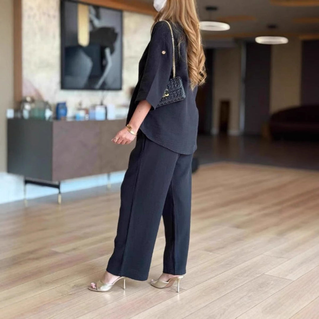 Sophia | Casual Tunic Top & Wide-Leg Trousers Set